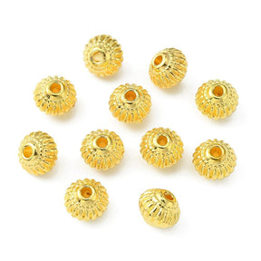 Metal Beads, Gold-plated, (8x6.5mm, 50 pcs) - Uniq Perler - 754457