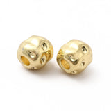 Metal Perler Med Hamret Overflade, Langtidsholdbar Forgyldning,(5mm, 10 Stk) - Uniq Perler - 601841