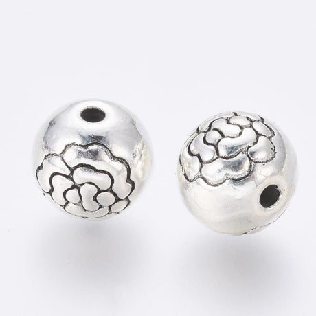 Metal perler Metal Perler, antik forsølvet str. 8 mm, 10 stk.