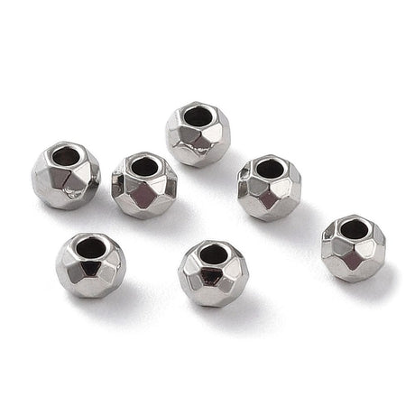 Metal perler Stål Perler, facetteret perler str- 3x2,5 mm, 10 stk.