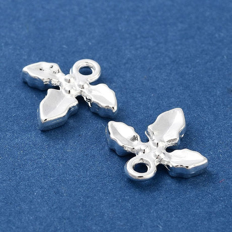 Mistelten Vedhæng, Forsølvet, 14x12mm, 20 stk. - Uniq Perler - 113495