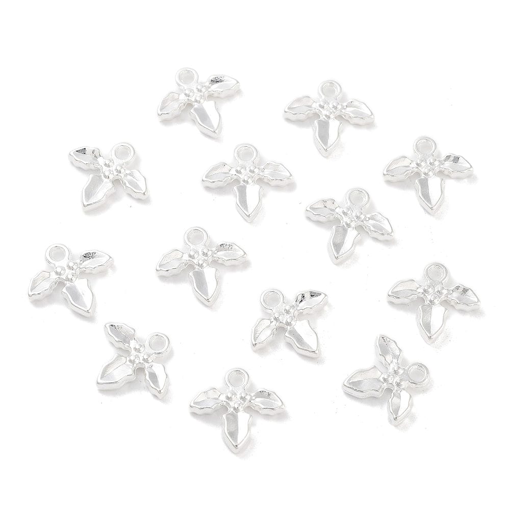 Mistelten Vedhæng, Forsølvet, 14x12mm, 20 stk. - Uniq Perler - 113495