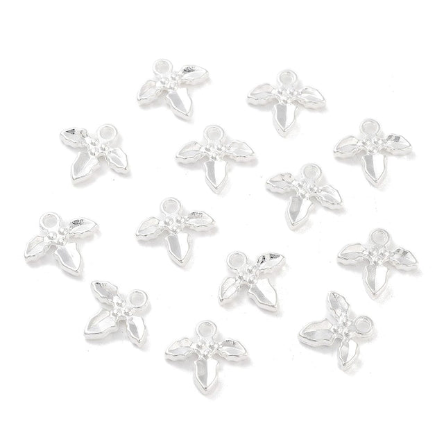 Mistelten Vedhæng, Forsølvet, 14x12mm, 20 stk. - Uniq Perler - 113495