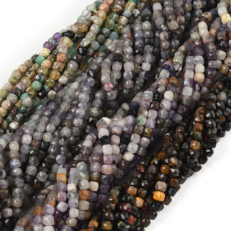 Mix Ædelsten Perler – Facetterede Kube Perler (4 - 5mm) - Uniq Perler - 