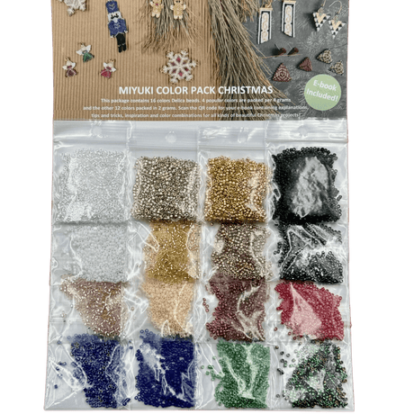 Miyuki Delica Julesæt – 16 Farver Inkl. E - bog - Uniq Perler - 1111489876