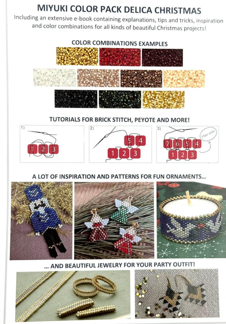 Miyuki Delica Julesæt – 16 Farver Inkl. E - bog - Uniq Perler - 1111489876
