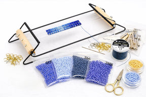 Miyuki Delica Perle Startkit - Blå Smykkesæt med Perlevæv - Uniq Perler - 0000002840