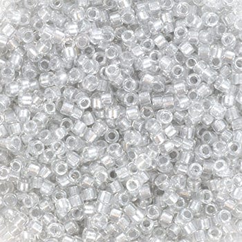 Miyuki Delica Perler, DB 0271, Sparkling Silver Gray Lined Crystal, 11/0 - Uniq Perler - 0001489083
