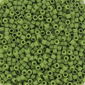 Miyuki Delica Beads, DB 1585, Opaque Matte Avocado, 11/0 - Uniq Perler - 324237