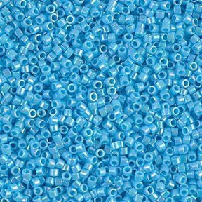 Miyuki Delica Beads - DB 164, Opaque AB Turquoise Blue, 11/0 - Uniq Perler - 1233312