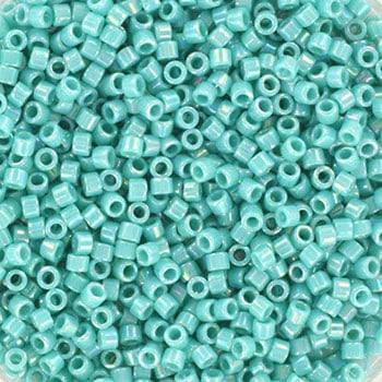 Miyuki Delica Perler, DB 166, Opaque Ab Turquoise Green, 11/0 - Uniq Perler - 111242