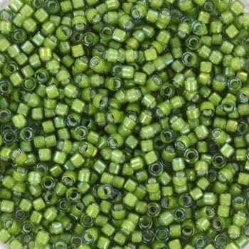 Miyuki Delica Perler, DB 1786, White Lined AB Light Green - Uniq Perler - 112022