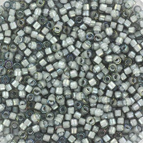 Miyuki Delica Perler, DB 1793, White Lined AB Gray, 11/0 - Uniq Perler - 976347