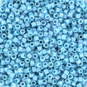 Miyuki Delica Beads, DB 218, Opaque Luster Medium Turquoise Blue, 11/0 - Uniq Perler - 671144