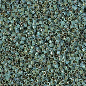 Miyuki Delica Beads, DB 2264, Opaque Picasso Turquoise Blue, 11/0 - Uniq Perler - 5551731