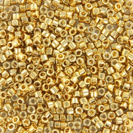 Miyuki Delica Perler, DB 34, 24K Gold Light Plated, 11/0 - Uniq Perler - 112031