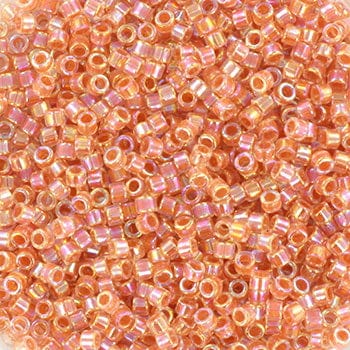 Miyuki Delica Perler, DB 54, Dark Peach Lined Crystal Ab, 11/0 - Uniq Perler - 114361