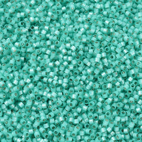Miyuki Delica Perler, DB 627, Dyed Aqua Green Silver Lined Alabaster, 11/0 - Uniq Perler - 249348