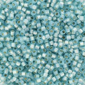 Miyuki Delica Perlen, DB 628, Silverlined Gefärbter Alabaster Aqua, 11/0 - Uniq Perler - 114365