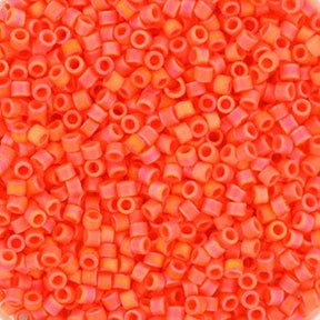Miyuki Delica Beads, DB 872, Opaque Matte Ab Orange, 11/0 - Uniq Perler - 111322