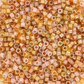 Miyuki Delica Beads, DB 987, Sparkling Lined Golden Peach Mix, 11/0 - Uniq Perler - 114860