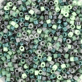 Miyuki Delica Perlen – Grau-Grün Mix60 (11/0) - Uniq Perler - 