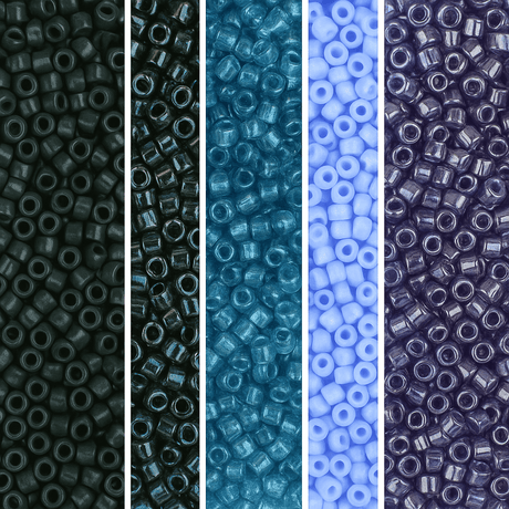 Miyuki Delica Sæt – Ocean Night, 11/0 - Uniq Perler - 75457