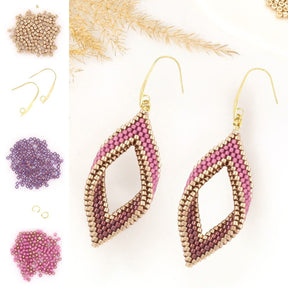 Miyuki DIY Set – Gedrehte Ohrringe „Pink Champagne“ - Uniq Perler - 