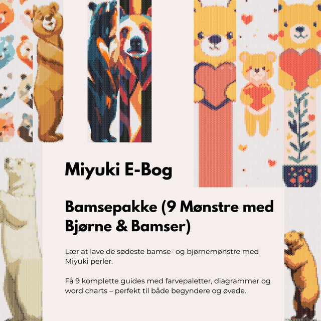 Miyuki E - Bog – Bamsepakke (9 Mønstre med Bjørne & Bamser) - Uniq Perler - 723232