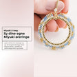 Miyuki E - Bog – Miyuki Øreringe Med Rund Ramme, Blå/Hvid/Guld (Ø35mm) - Uniq Perler - 423567