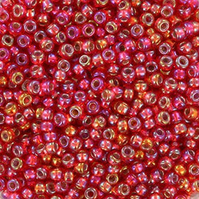 Miyuki Rocailles Beads 11/0 (silverlined ab flame red 1010) - Uniq Perler - 