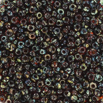 Miyuki Rocailles Perler - 11/0 (Transparant picasso flame red 4503) - Uniq Perler - 