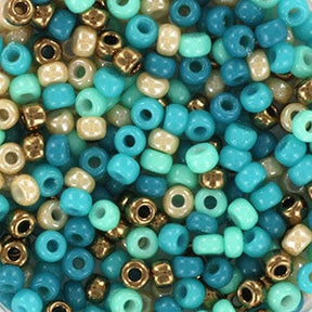 Miyuki Rocailles Perlen, MIX 31, Blue Beach, 8/0 - Uniq Perler - 9784 - 4