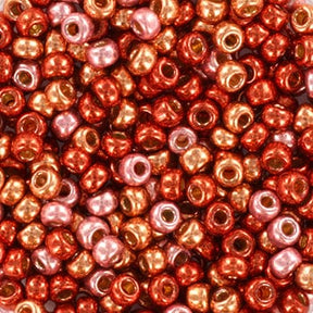 Miyuki Rocailles Perlen, MIX 36, Duracoat Galvanized Pink Confetti, 8/0 - Uniq Perler - 10950 - 4