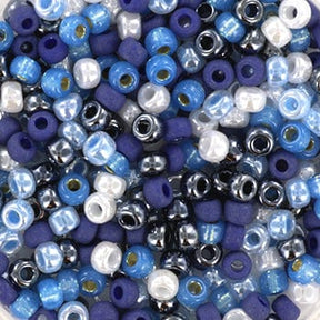 Miyuki Rocailles Perler, MIX 39, Blue Wonder, 8/0 - Uniq Perler - 839839