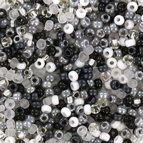 Miyuki Rocailles Perlen, MIX 88, Schwarz und Weiß, 11/0 - Uniq Perler - 9276 - 4
