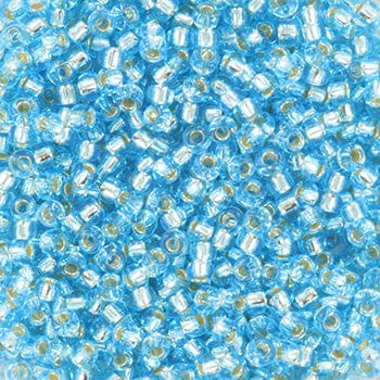 Miyuki Rocailles Perler, RR 18, Silverlined Aqua, 11/0 - Uniq Perler - 7353259