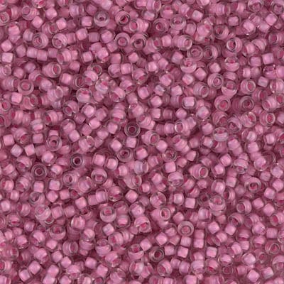 Miyuki Rocailles Perler, RR 1931, Semi Frosted Light Raspberry Lined Crystal, 11/0 - Uniq Perler - 111264