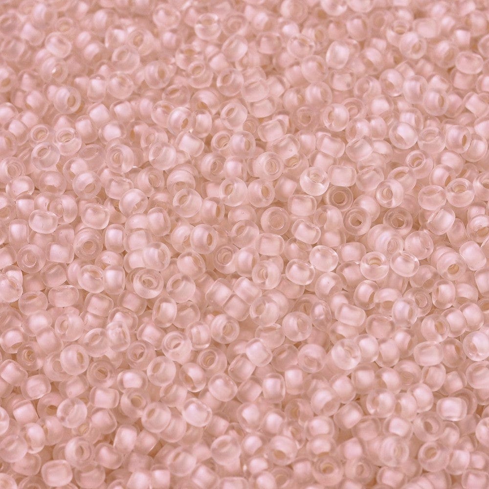 Miyuki Rocailles Perler, RR 1934, Semi - Frosted Baby Pink Lined Crystal, 11/0 - Uniq Perler - 768845