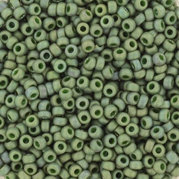 Miyuki Rocailles Perler, RR 2031, Metallic Matte Luster Sage Green, 11/0 - Uniq Perler - 115611
