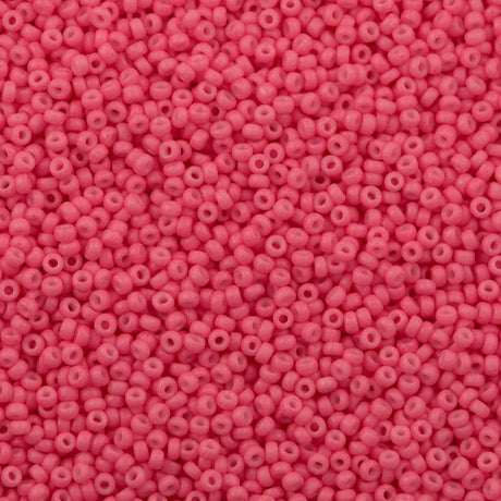 Miyuki Rocailles Perler, RR 2045, Opaque Matte Dyed Bright Pink, 11/0 - Uniq Perler - 112039