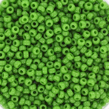 Miyuki Rocailles Perler, RR 411, Opaque Green, 11/0 - Uniq Perler - 12777000