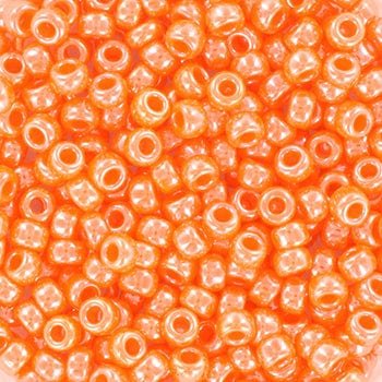 Miyuki Rocailles Perler, RR 423, Opaque Luster Light Orange, 8/0 - Uniq Perler - 8423676