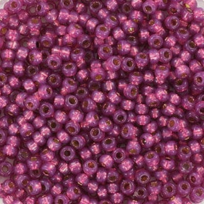 Miyuki Rocailles Beads, RR 4247, Duracoat Silverlined Dyed Peony Pink, 11/0 - Uniq Perler - 112044