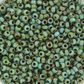 Miyuki Rocailles Perlen, RR 4514, Opaque Picasso Türkisblau, 11/0 - Uniq Perler - 5574379