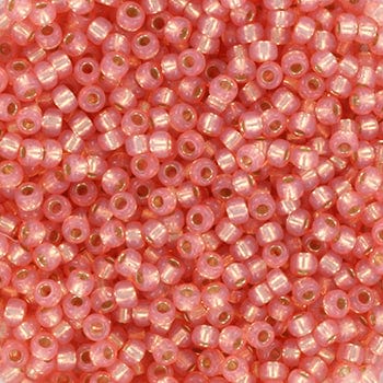 Miyuki Rocailles Perler, RR 642, Silverlined Dyed Alabaster Salmon, 11/0 - Uniq Perler - 111266