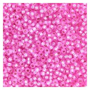 Miyuki Rocailles Perler, RR 644, Silverlined Dyed Alabaster Hot Pink, 11/0 - Uniq Perler - 1266635