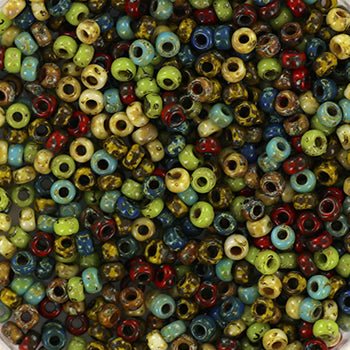 Miyuki Rocailles Perler – RR MIX 106, Forest Moss (11/0) - Uniq Perler - 11-mix106-125