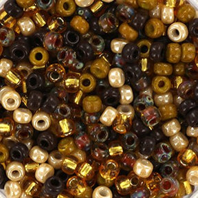 Miyuki Rocailles Perler – RR MIX 91, Vintage Brown (8/0) - Uniq Perler - 8-mix91-125
