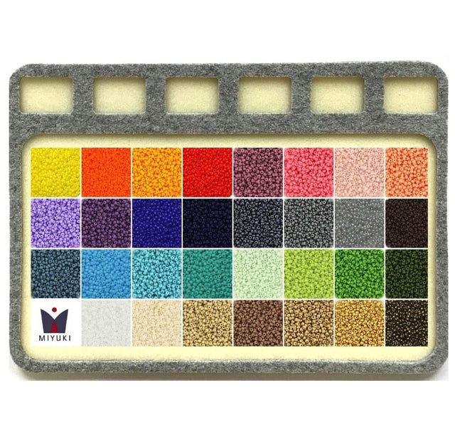 Miyuki Rocailles Sæt - 31 Farver & Perlemåtte - Uniq Perler - 24701694